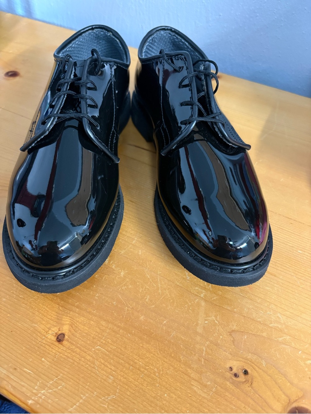 Women's Black Patent Lace-Up Derby Oxfords